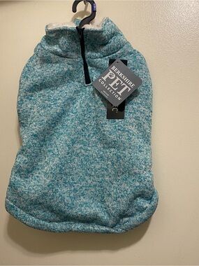 Berkshire Pet Collection M Medium Polartec Dog Sweater Fleece Teal White NWT New